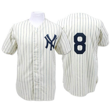 Majestic New York Yankees YOGI BERRA Sewn Baseball JERSEY White P/S –